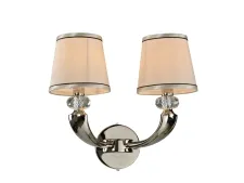 NEWPORT 11600 11602/A , Бра, Nickel Clear crystal Shade beige L36*H33*Sp27 cm E14 2*40W