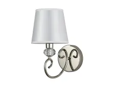 NEWPORT 1200 1201/A nickel , Бра , Nickel White shade Clear crystal L15*H29*SP25 cm E14 1*40W