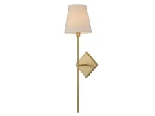 NEWPORT 3550 3551/A brass new , Бра, Brass Shade beige L16*H65*Sp18.5 cm E14 1*40W