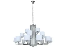 NEWPORT 35400 35412+6+3/C chrome без абажуров , Люстра , Chrome Clear glass D130*H86 cm E14 21*60W + LED 2*5W