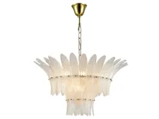 NEWPORT 8800 8812/C new gold white , Люстра, Gold Clear glass with white sand D70*H36/200 cm E14 12*40W