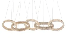 NEWPORT 8240 8245/S chrome , Люстра, Chrome Сlear crystal L180*50*H250 cm D50*2 rings + D40*3 rings LED 176W 3100K 17600Lm, Spotlight 4*3W